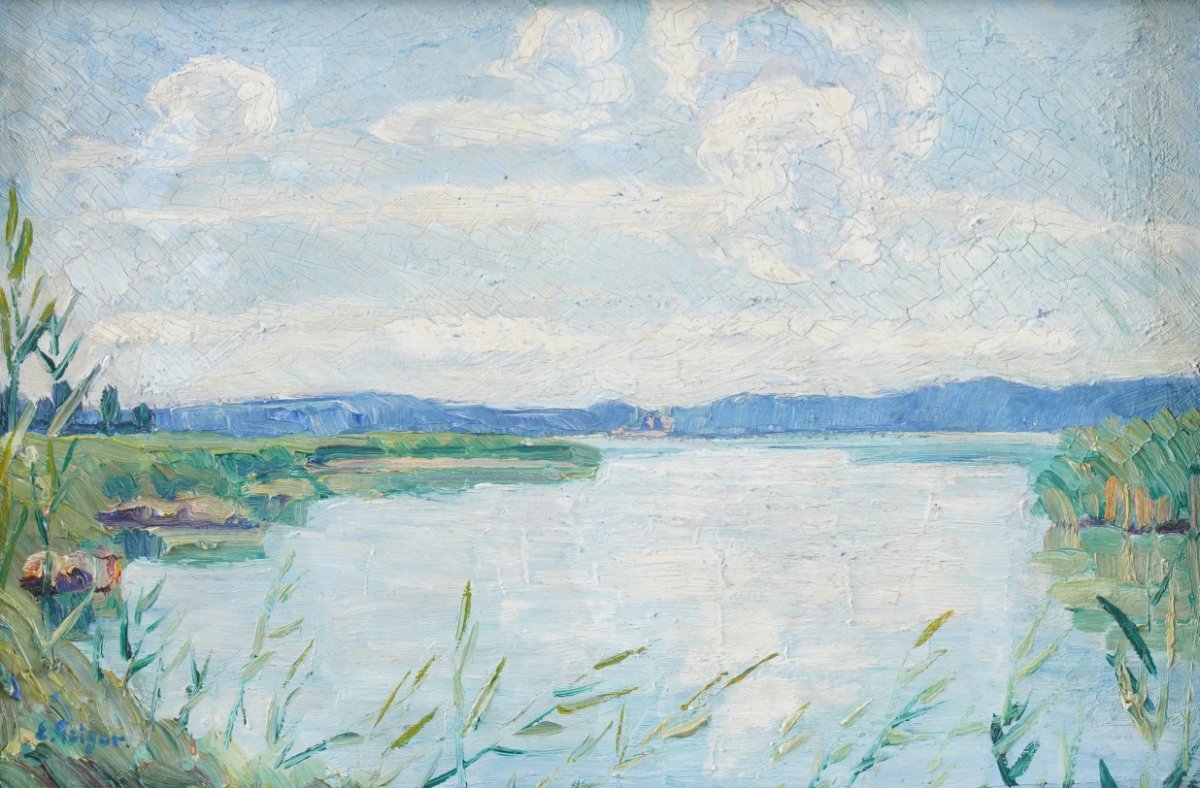 Vue du lac de Bienne au début du printemps