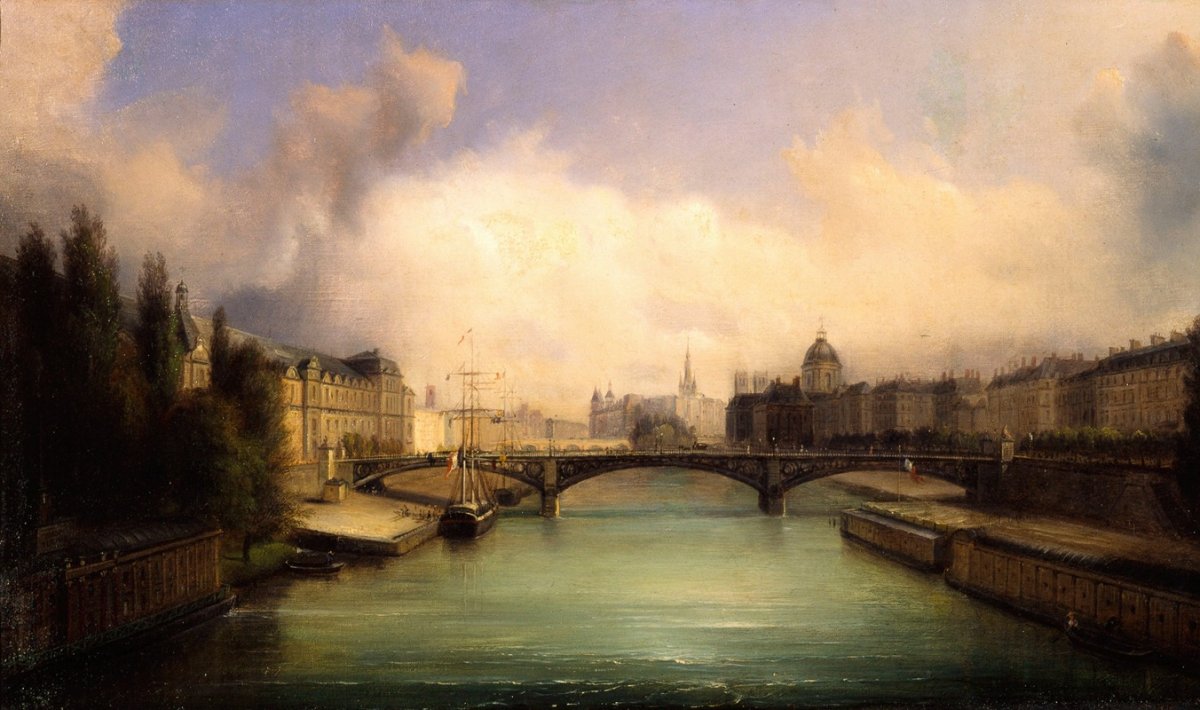 La Seine et l’Ile de la Cité, vues du pont Royal, 1855
