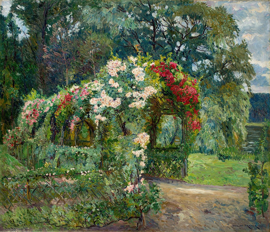 Tonnelle de roses dans le jardin de Richter (1910)