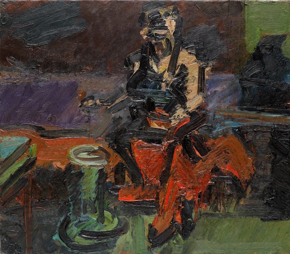 J.Y.M. assis dans l'atelier II, peint en 1987-1988