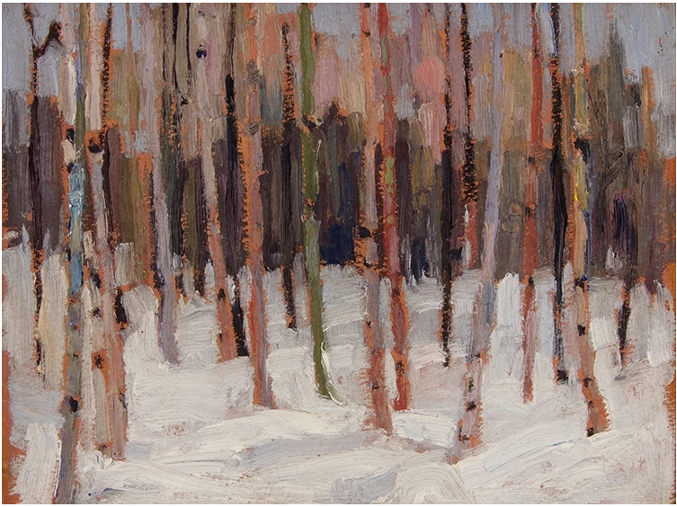 Bouleaux d'hiver, daté vers 1914