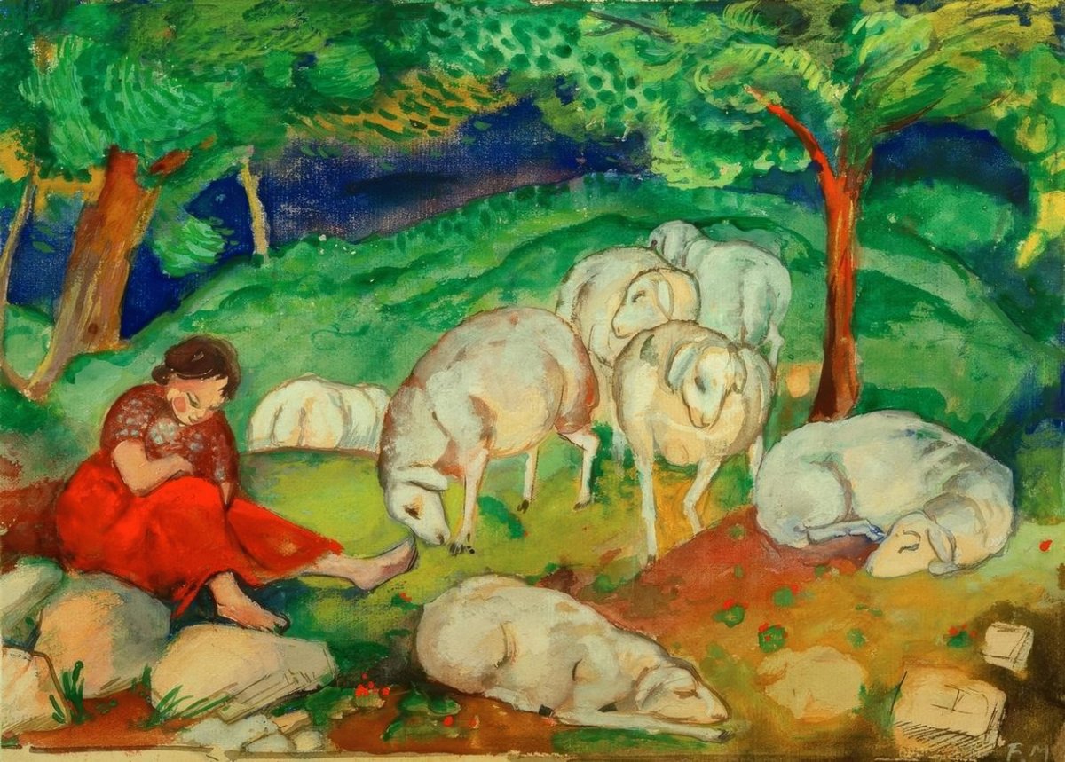 Bergère avec moutons, 1909