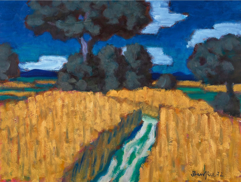 Paysage du soir avec champ de blé, 1972 