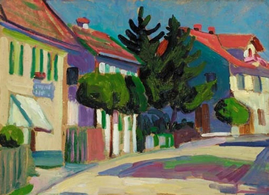 Pfarrgasse (Murnau), 1908 - huile sur toile, 33 x 44.5cm