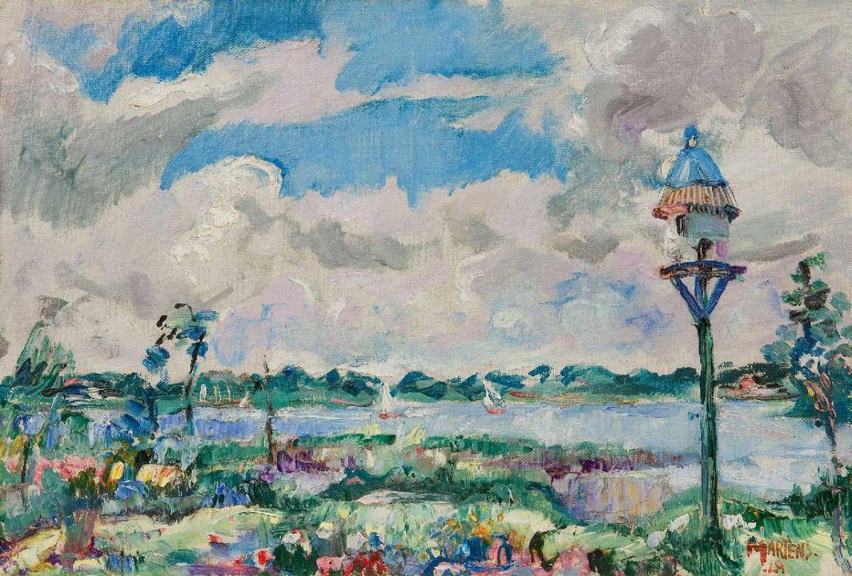Vue sur le lac Paterswoldse avec des voiliers, 1929