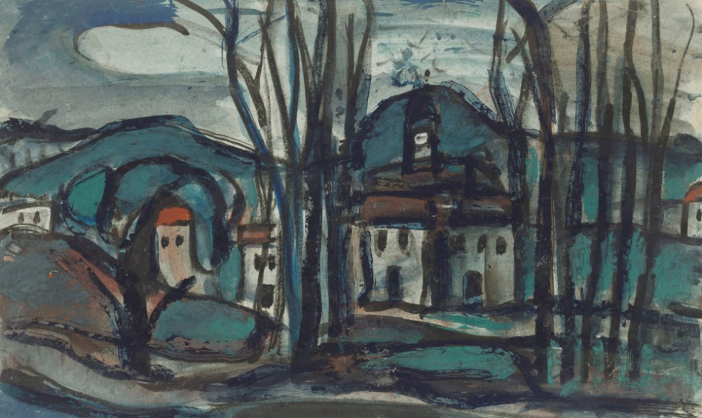 Village entre les arbres, environ 1913