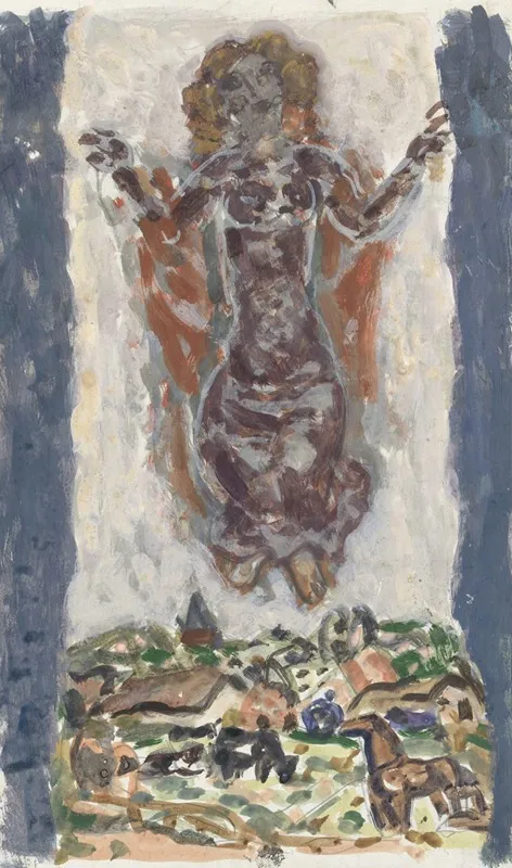 Figure féminine dansant sur un paysage (1891)