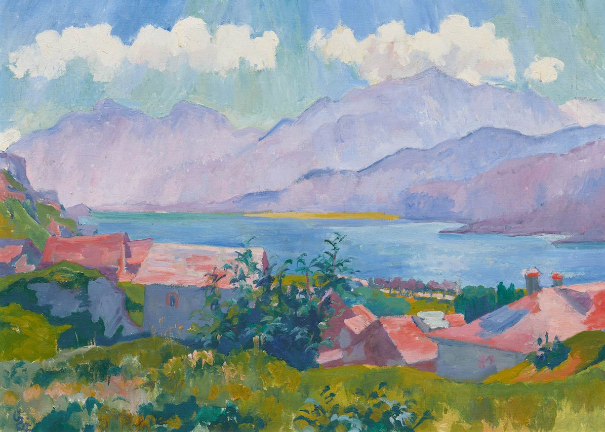 Vue du lac de Sils depuis Capolago, 1927 - 52,0 x 72,5 cm