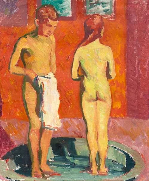 Enfants au bain, vers 1910 