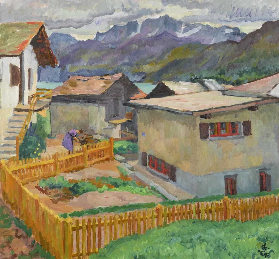  À Capolago, vue du Piz Corvatsch, vers 1926 