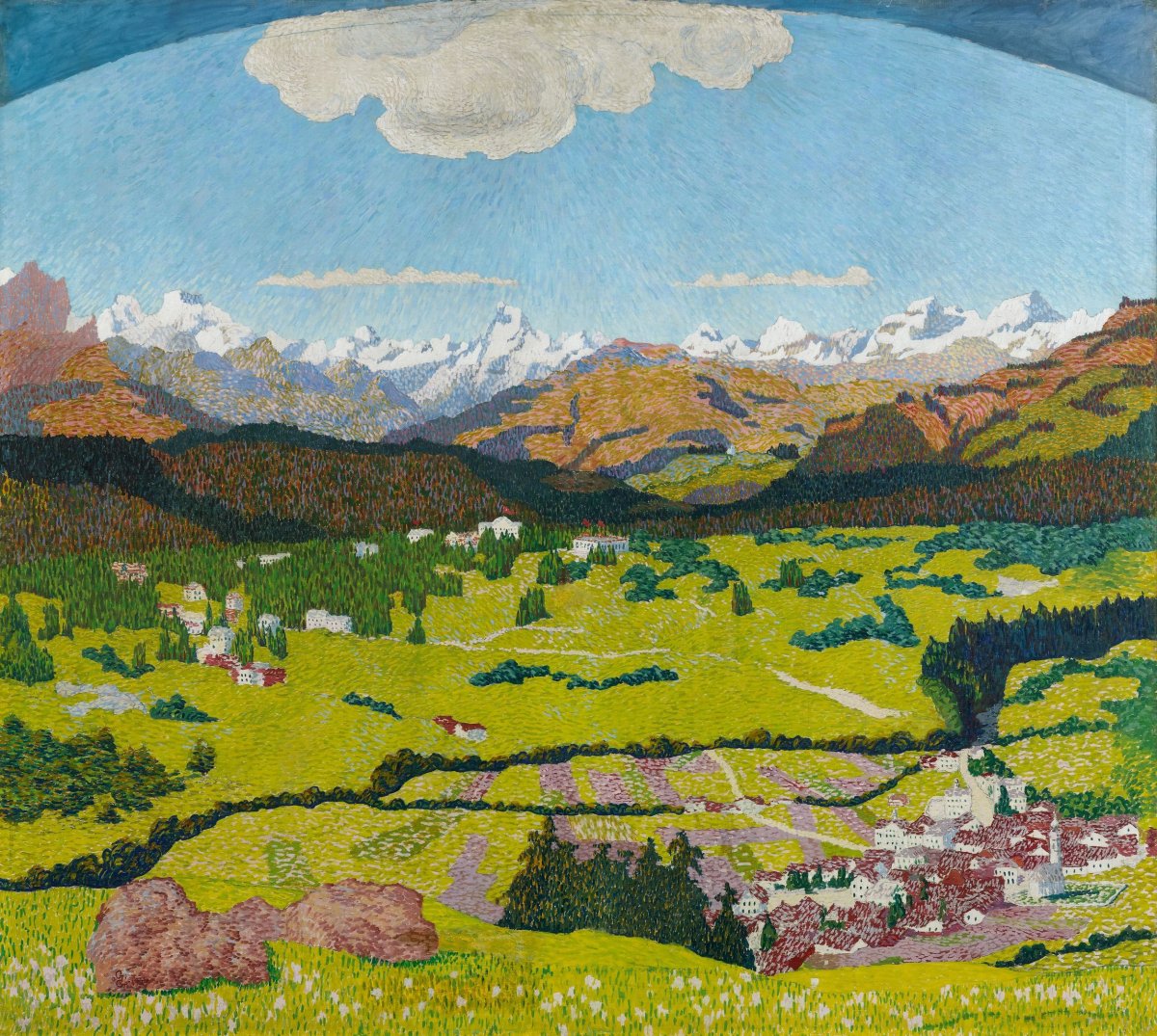 Vue panoramique de Flims, 1904, panneau du centre
