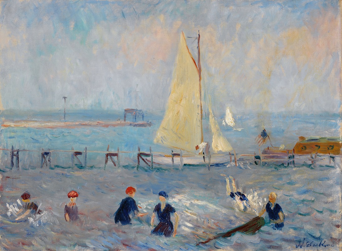 Paysage marin avec six baigneurs, Bellport (vers 1915)