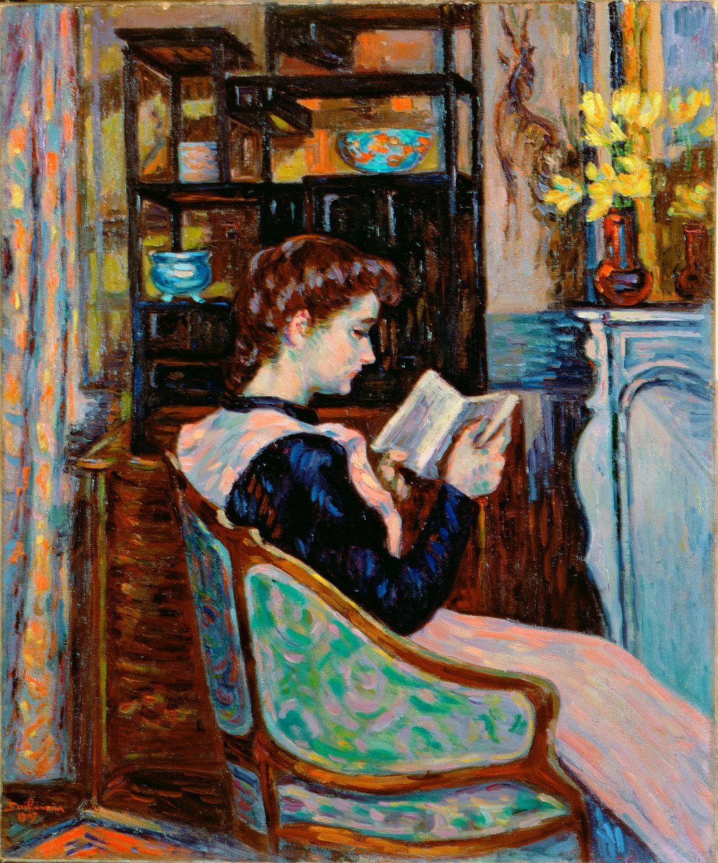 Mlle Guillaumin en train de lire, 1907