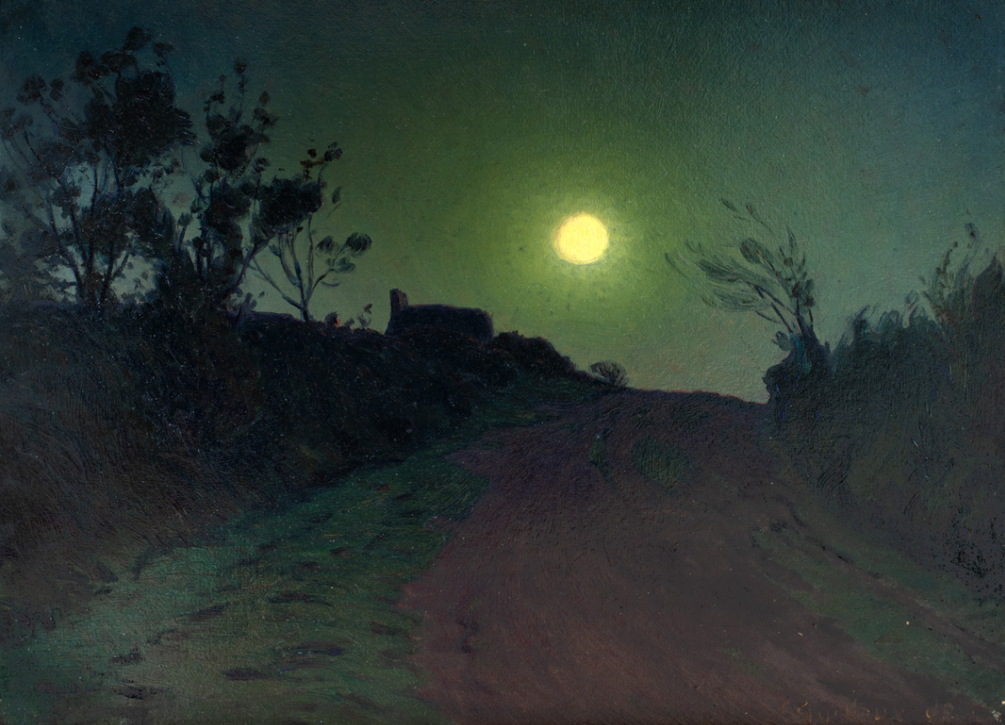 Lever de lune, vieille route de Treduder, 1898