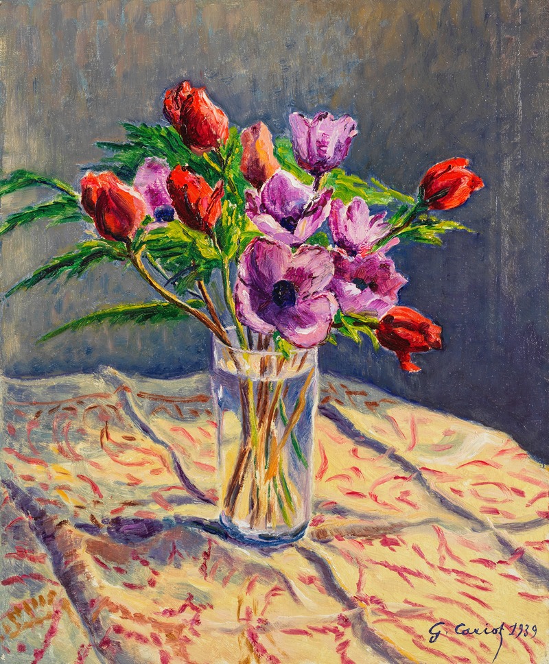 Anémones dans un verre