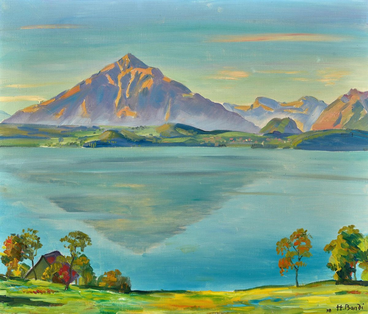 Lac de Thoune avec Niesen (1938)