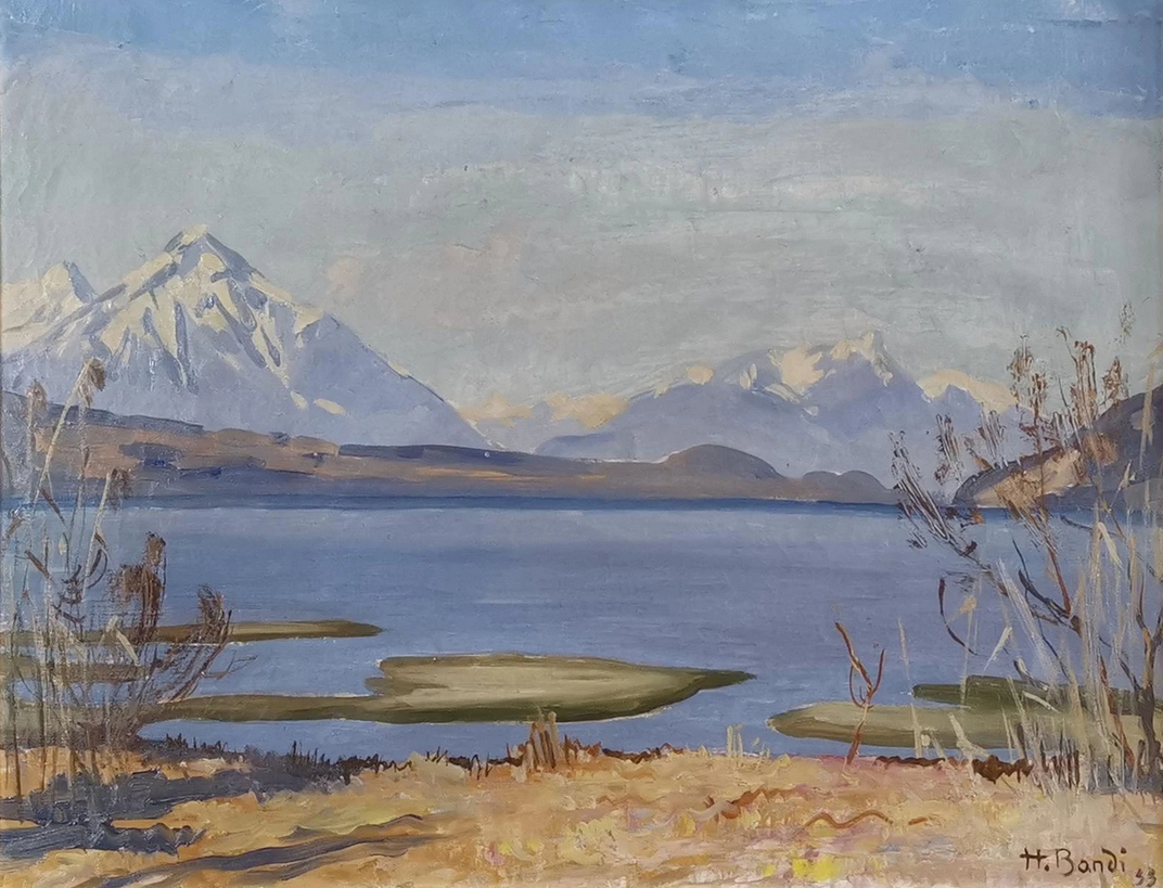 Paysage de montagne et lac, 1933 