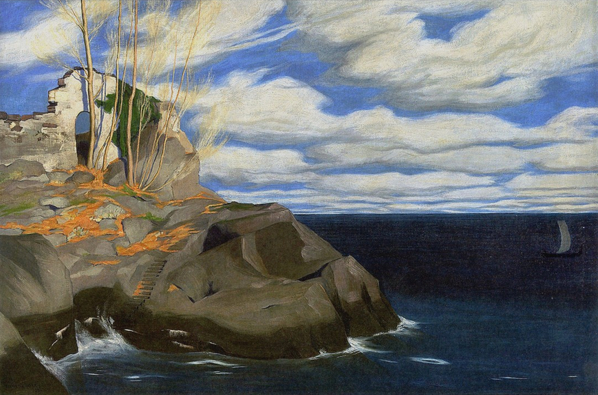 Rivage solitaire (île des morts), 1902, huile sur toile, 50 x 75 cm