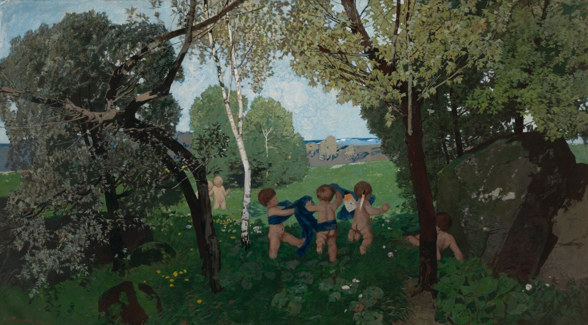 Paysage de parc avec ronde de chérubins, 1882