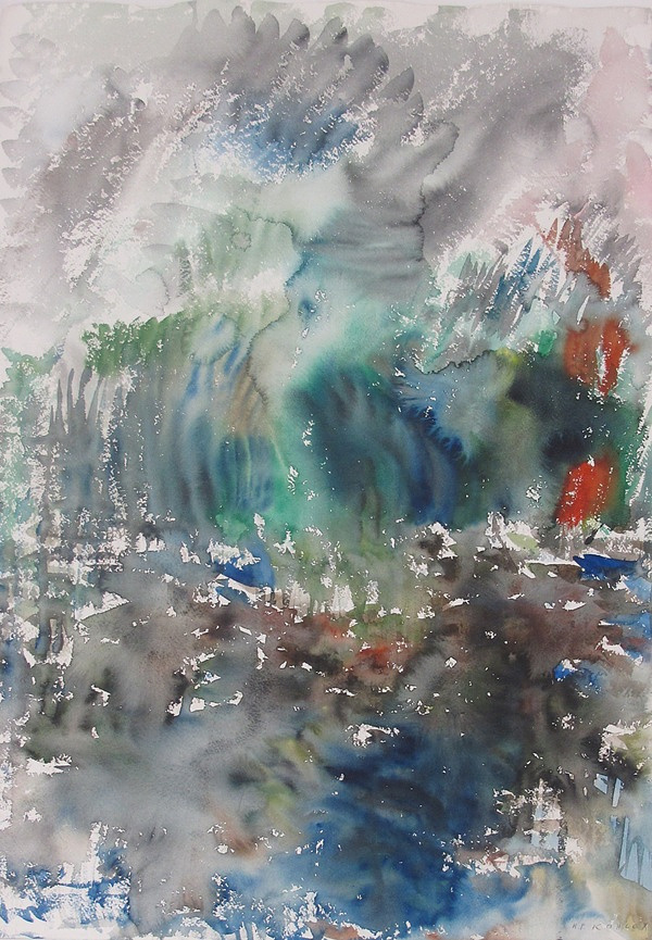 Mystère marécageux, aquarelle, 1993, 75.5 x 55 cm
