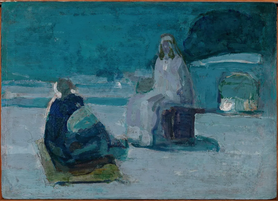 Étude pour le Christ et Nicodème sur un toit (vers 1923)