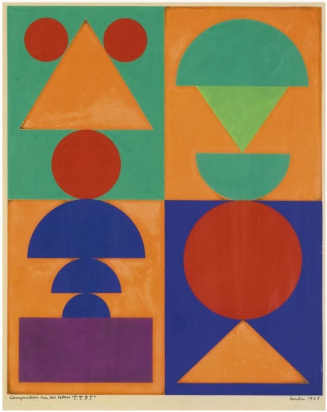 Composition sur les lettres F.T.P.T, 1945