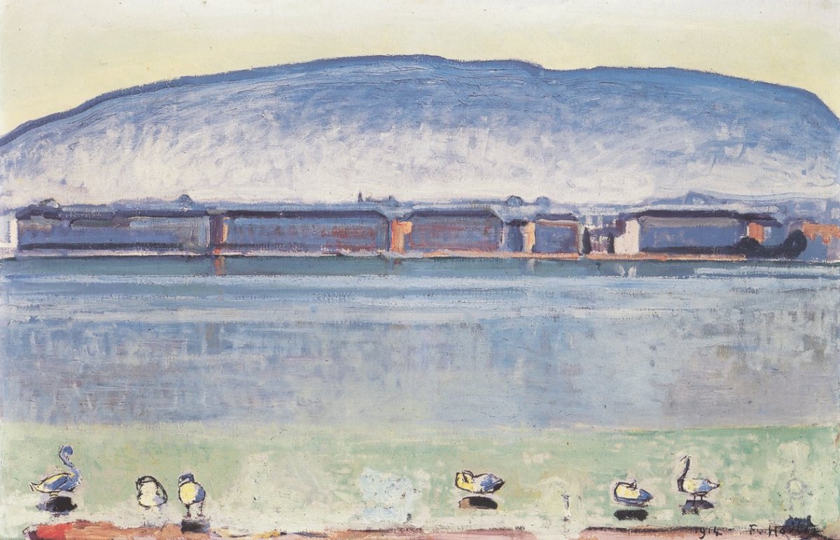 Lac Léman avec six cygnes, 1914