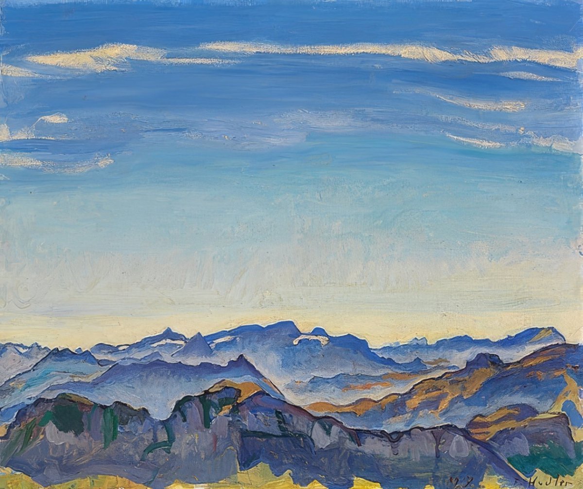 Les Alpes vaudoises depuis les Rochers de Naye, 1917 