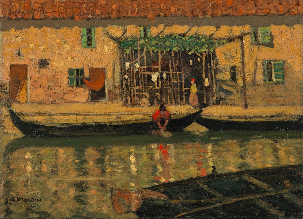 Canal San Nicolò, Lido, Venise, 1904, huile sur toile, 59 x 81 cm