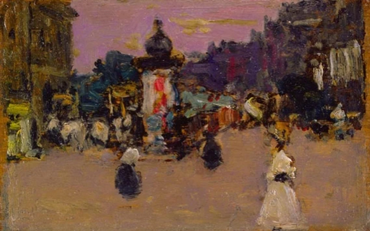 Rue de Paris avec kiosque, 1897 - 1898