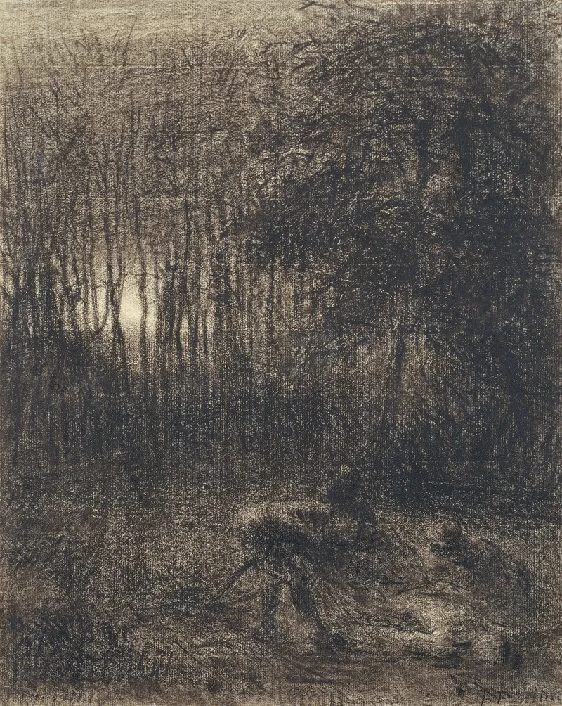 Scène nocturne dans une forêt (vers 1855)