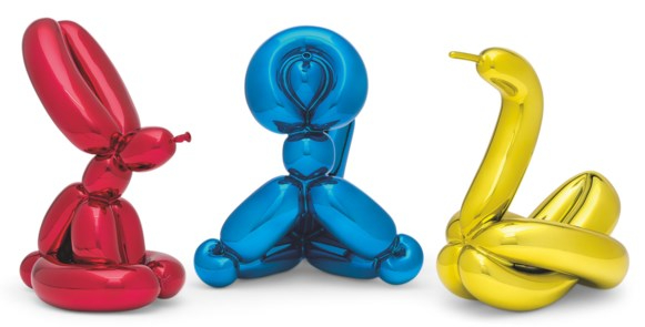 Balloon Swan (Yellow), Balloon Monkey (Blue) and Balloon Rabbit (Red), 2017