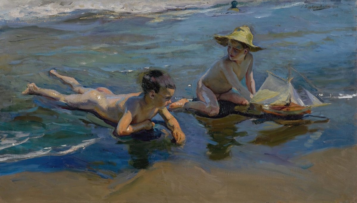Enfants jouant sur la plage (1904)
