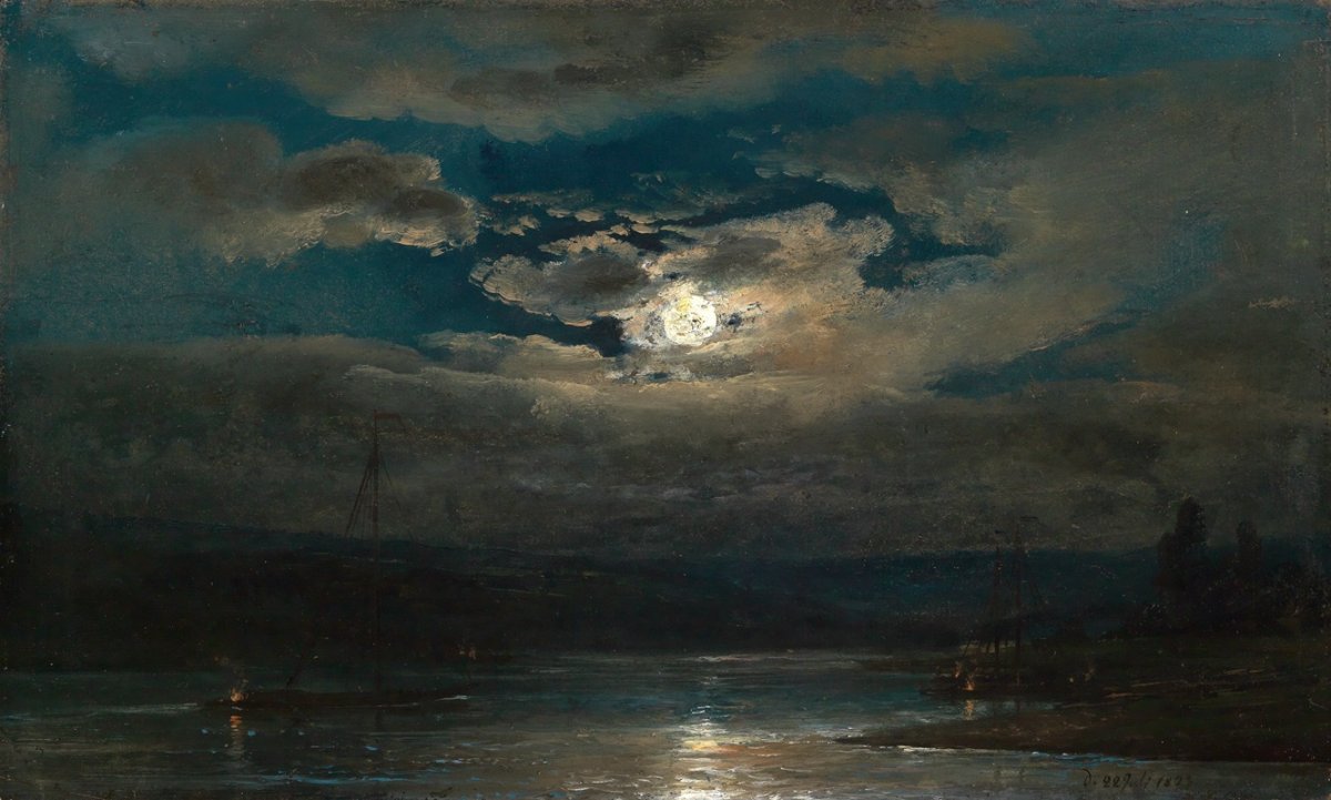 Paysage de l'Elbe près de Dresde au clair de lune (1823)