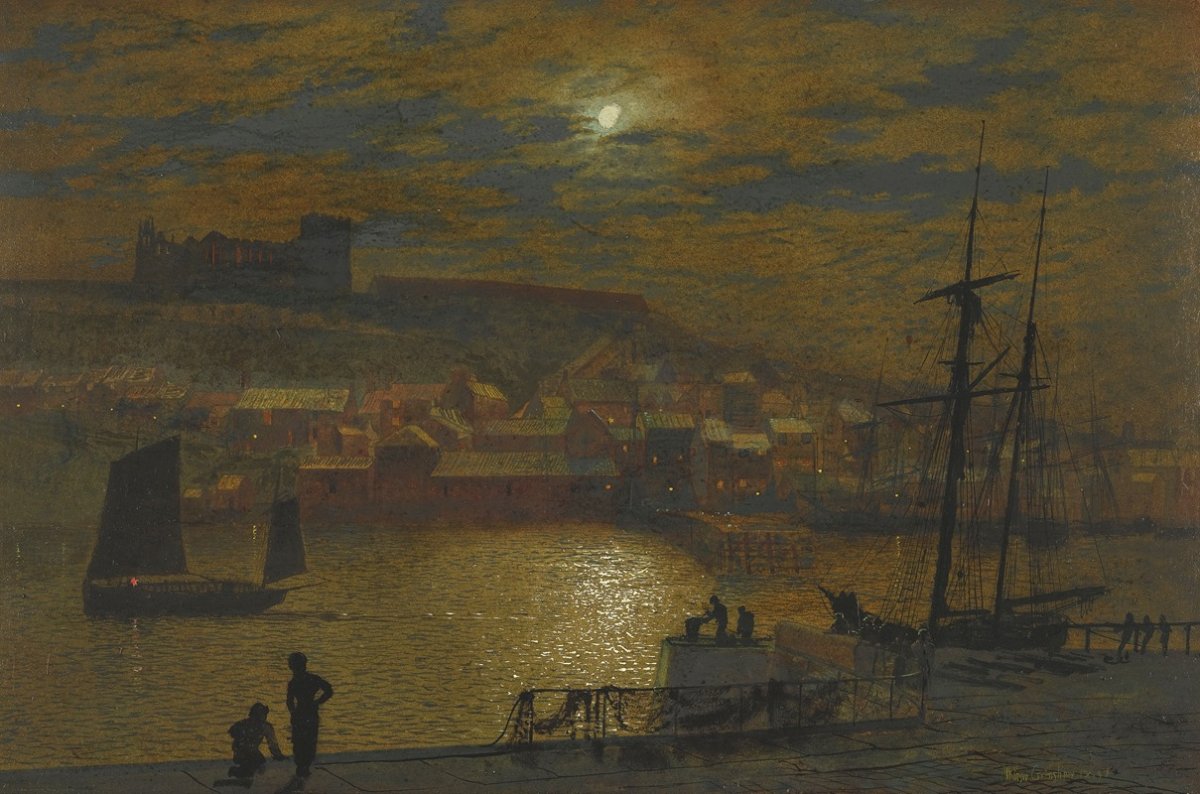 Whitby From Scotch Head, Moonlight On The Esk (1879)