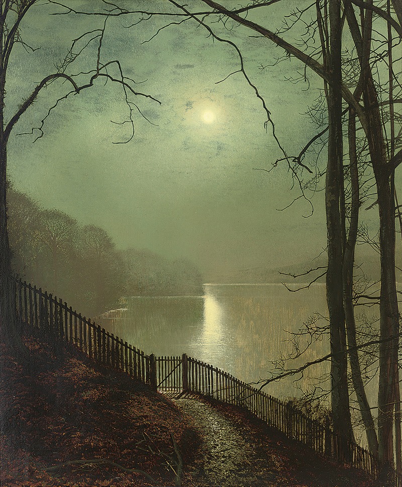  Clair de lune sur le lac, Roundhay Park, Leeds