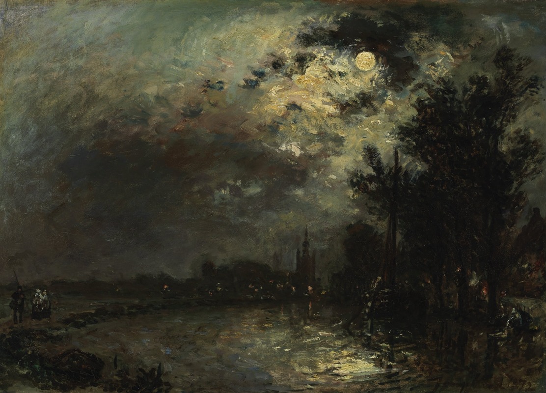 Vue sur Overschie au clair de lune (1872)