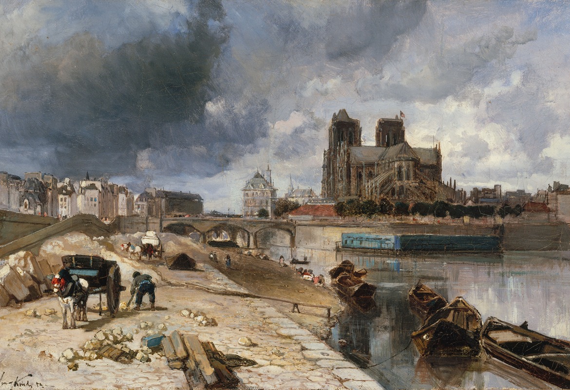 Notre-Dame vue du quai de la Tournelle (1852)