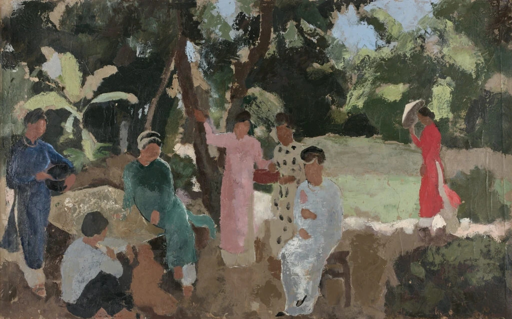 Scène de famille dans un parc