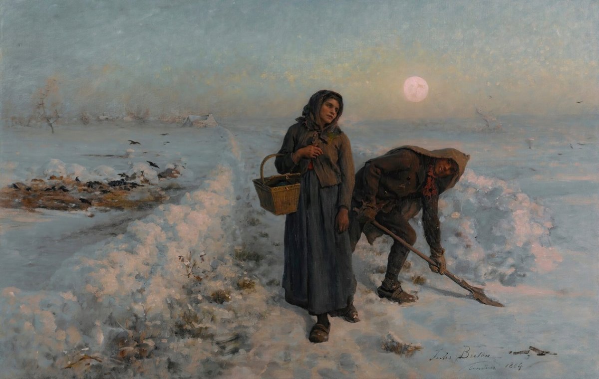 Sur la route en hiver, Artois (1884)