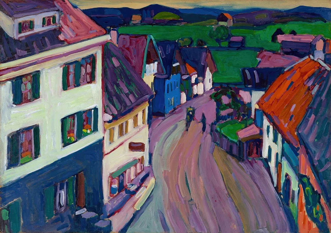 Murnau - Vue de la fenêtre du Griesbräu, 1908