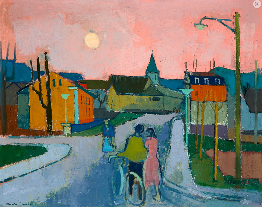 Couple d'amoureux le soir