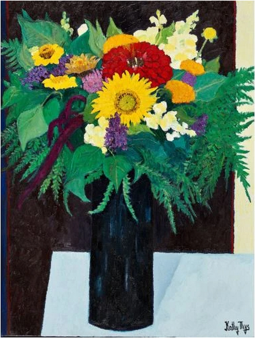 Blumenstrauss in Vase - Bouquet de fleurs dans un vase