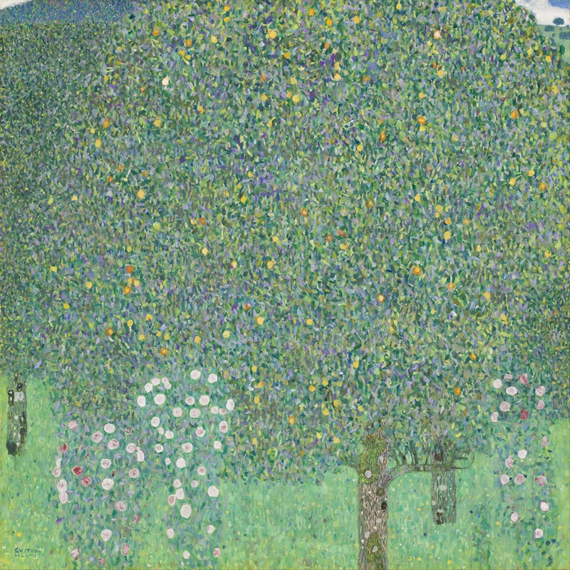 Rosiers sous les arbres (vers 1905)
