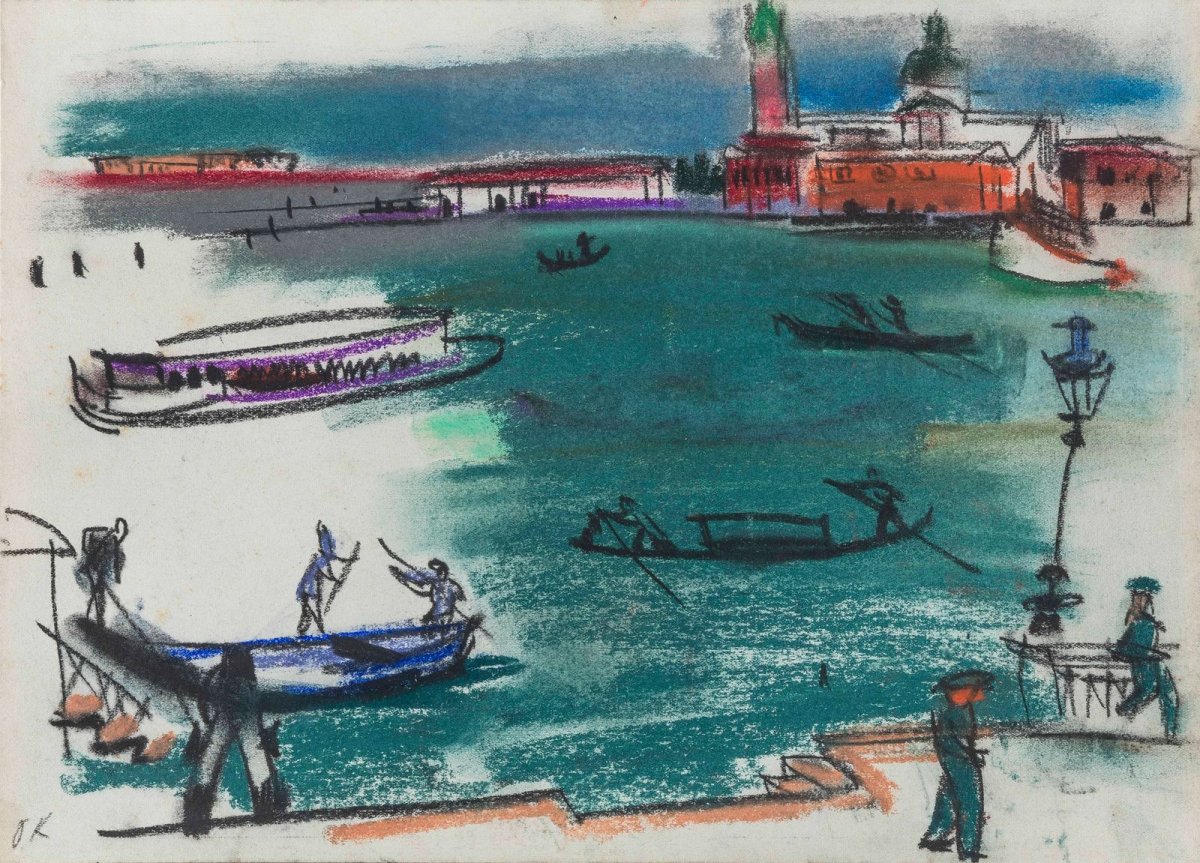 Venise, riva dei Schiavoni et église San Giorgio Maggiore, 1913