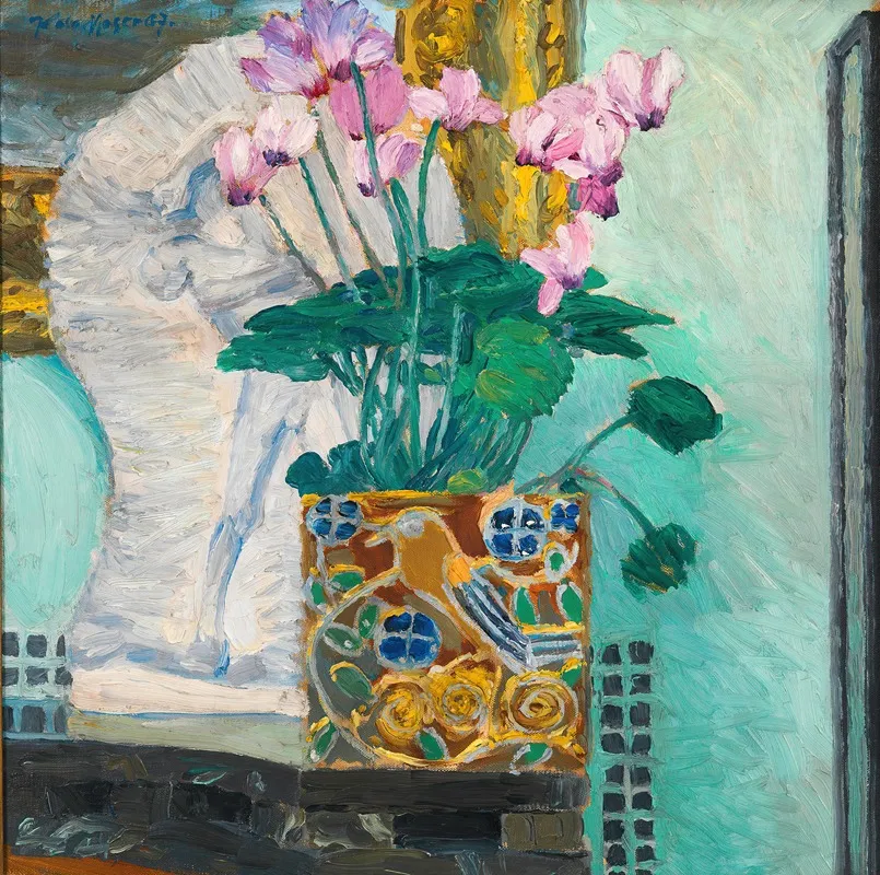Nature morte aux fleurs avec bâton de cyclamens (1907)
