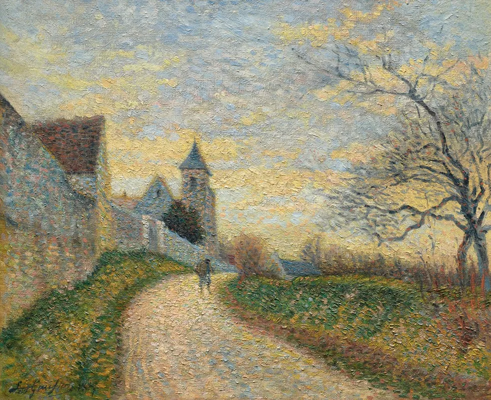 Paysage aux environs de Lagny, l’église de Conches (1887)