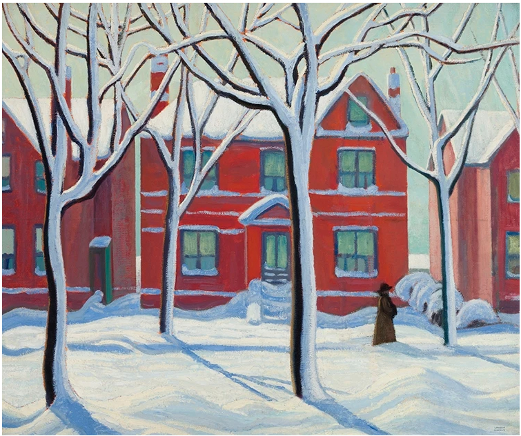 Maison dans le quartier, hiver, peinture de la ville n° 1, vers 1924