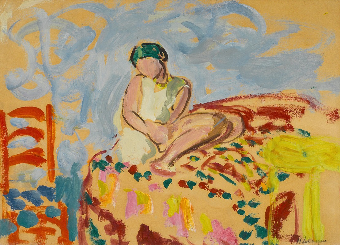 Jeune fille au turban vert assise sur un sofa (vers 1920-1923)