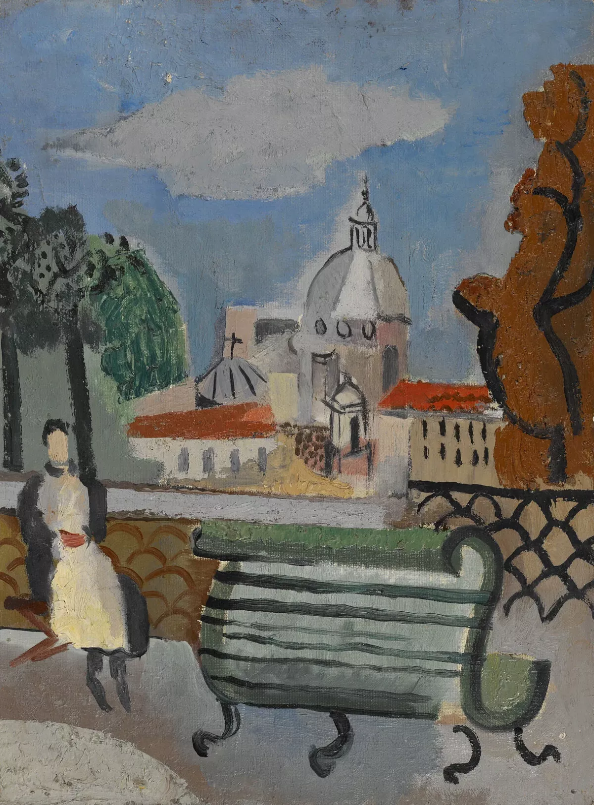 Banc dans un parc à Rome, 1933